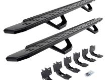 RB30 Running Boards with Mounting Brackets &amp;amp; 2 Pairs of Drops Steps Kit Textured Black 2019-2025 Ram 1500 Go Rhino