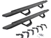 RB30 Running Boards with Mounting Brackets &amp;amp; 2 Pairs of Drops Steps Kit Textured Black 2005-2026 Nissan Frontier Go Rhino