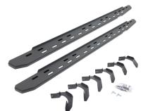 RB30 Slim Line Running Boards with Mounting Bracket Kit Textured Black 2005-2026 Nissan Frontier Go Rhino