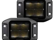 Go Rhino Blackout Series Lights Pair of 3x3 Cube LED Flood Light Kit Flush Mount Black Go Rhino