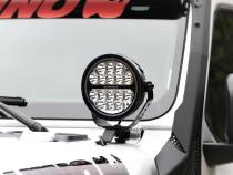 Go Rhino Blackout Series Lights 7 Inch Round LED Spot Light Beam With Daytime Running Light Black Go Rhino
