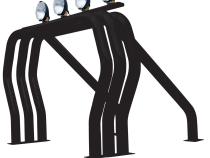 Triple Bar/Single Kicker (On Wheel Wells) Black Powdercoat 1975-1978 GMC C15/K15 1975-1983 Ford F-100 1975-1986 Chevrolet C10/K10 Go Rhino