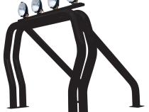 Double Bar/Single Kicker (Between Wheel Wells) Black Powdercoat 2004-2014 Ford F-150 Go Rhino