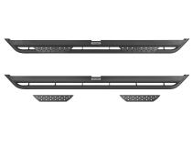 Dominator Xtreme DT Side Steps with Mounting Bracket Kit Textured Black 2019-2026 Ram 1500 Extended Cab Go Rhino