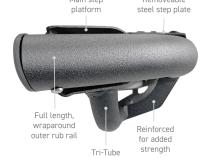 Dominator Xtreme DT Steps W/Mounting Bracket Kit Textured Black For 2024-2026 Lexus GX550 2024-2026 Toyota Land Cruiser Go Rhino