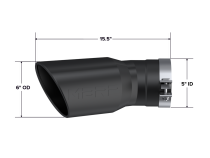 2015-Up Chevrolet/ GMC 2500/ 3500 Duramax Exhaust Tip 6 Inch O.D. Angled Rolled End 5 Inch Inlet 15 1/2 Inch Length 30 Degree Bend Black MBRP