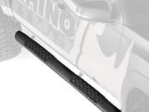 V3 Series Aluminum 5 Inch Elipse Side Steps with Mounting Brackets Textured Black 2007-2021 Toyota Tundra Extended Cab Go Rhino