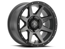 Rebound 18 X 9 / 6 X 5.5 25MM Offset 6 Inch Back Space Titanium, ICON Alloys