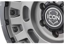 Hammer Pro 17 X 8.5 / 6 X 5.5 0MM Offset 4.75 Inch Back Space Charcoal W/ Black Ring, ICON Alloys