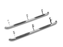3 Inch Round Bent Nerf Bars Polished Stainless 2019-2026 Ford Ranger SuperCrew Cab Lund