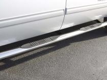 4 Inch Oval Straight Nerf Bars Polished Stainless 2015-2025 Ford F-150 SuperCrew Cab Lund