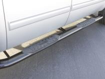 5 Inch Oval Curved Nerf Bars Black 2001-2014 Silverado/Sierra 1500 HD /2500 HD/3500 HD Crew Cab Lund
