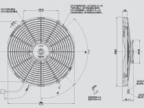 Electric Fan 14.00 Inch Electric Fan Puller Style Medium Profile 1274 CFM 10 Straight Style Blades Spal