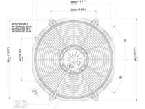 Electric Fan 16.00 Inch Electric Fan Puller Style Extreme Performance 1953CFM 10-Blade paddle Style Blade Spal