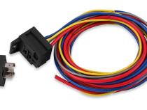 Electric Fan Harness &amp;amp; Relay Kit with 185 Degree Temperature Switch Temperature Controlled Cooling Fan Harness &amp;amp; Relay Kit with 185 degree temperature switch. 30 Amp Relay and Circuit Breaker Mr Gasket
