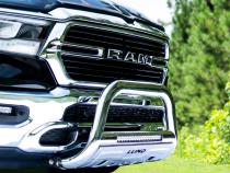 Bull Bar with LED Light Bar 3.5 Inch Oval Polished Stainless Steel 2019-2021 Ram 1500 Lund
