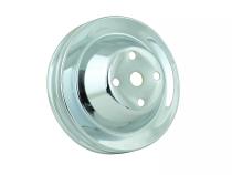 Water Pump Pulley Chrome Double Groove Fits 1969-1985 Small Block Chevrolet with Long Water Pump Mr Gasket