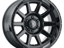 Recoil 20 X 10 / 6 X 5.5 / -24 MM / 4.5 Inch Back Space Gloss Black, ICON Alloys