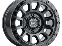 Hulse 17 X 8.5 5 X 5.5 0MM Offset 4.75 Inch Back Space Double Black, ICON Alloys