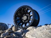 Hulse 17 X 8.5 / 6 X 5.5 25MM Offset 5.75 Inch Back Space Satin Black, ICON Alloys