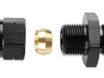 Aluminum Tube Adapter -6 AN Male AN To 3/8 Inch Tubing Black 6061 Aluminum Tube Adapter Mr Gasket