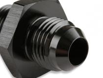 Aluminum Tube Adapter -6 AN Male AN To 3/8 Inch Tubing Black 6061 Aluminum Tube Adapter Mr Gasket