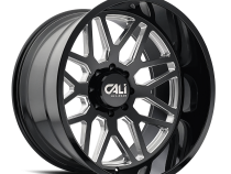 Cast Aluminum Wheels Invader 9115 GB-M 20x10 Milled Gloss Black 8 On 165.1 Bolt Pattern -25 Offset Cali Offroad Wheels