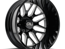Dually Wheels Invader Dually 9115D GB-M 24x8.25 Milled Spokes Gloss Black 8 On 165.1 Bolt Pattern -232 Offset Cali Offroad Wheels