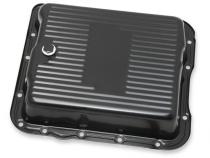 Transmission Oil Pan Black Steel Fits GM TH700R4/4L60/4L60E Stock Depth and Capacity Finned Design Mr Gasket