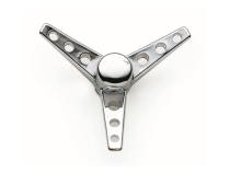 Air Cleaner Wing Nut Tri-Bar Chrome 1/4-20 Thread, Chromed Steel Mr Gasket