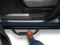 Nerf Step Bar Wheel-to-Wheel with Bed Access (3 Steps per Side) 3 Inch Main Tube Diameter 2011-2014 Chevy Silverado/GMC Sierra 2500 HD/3500 HD 8 Foot Bed Crew Cab Gloss Black NFab