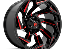 Aluminum Wheels 24X12 Reaction D755 8 On 165.1 Gloss Black Milled Red Tint 125.2 Bore -44 Offset Fuel Off Road Wheels