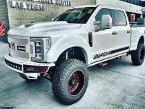 M-RDS Front Bumper Pre-Runner Radius Style 1 Piece with Integrated Brushed Aluminum Skid Plate 1.75 in 0.095 in Wall Tubing 2017-2022 Ford F-250/350 Textured Black NFab