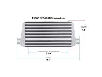 Air To Air Intercooler Universal Fit 11 Inch X 12 Inch X 3 Inch Core With 2.5 Inch Inlet/Outlet Black Frostbite Cooling