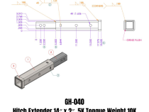 Hitch Extender 14 Inch x 2 Inch .5K TW 10K Towing Gen Y Hitch