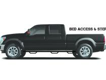 Podium Step SS Wheel-to-Wheel with Bed Access (3 Steps per Side) 3 Inch Main Tube Diameter 2015.5-2018 (2019-2024 Classic) Ram 1500/2020-2025 2500/3500 6 Foot 4 Inch Bed Crew Cab Polished Stainless NFab