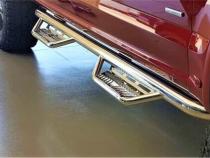 Podium Step SS Cab Length (2 Steps per Side) 3 Inch Main Tube Diameter 2022-2025 Toyota Tundra CrewMax Polished Stainless NFab