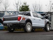 22-Present Ford F-150 Raptor 3.5L and Raptor R 5.2L Armor BLK 3-Inch Axle-Back Dual Split Rear Turn Down MBRP