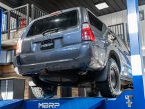 03-24 Toyota 4Runner 11-16 Toyota Land Cruiser Prado Armor Lite Aluminized Steel 2.5 Inch Cat-Back High Clearance Turn Down Single Rear Exit MBRP Exhaust System