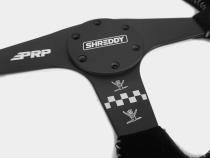 PRP X Shreddy Shred Fast Steering Wheel 13 Inch Diameter Black and White Flat PRP Seats