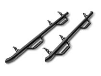 Nerf Step Bar Wheel-to-Wheel (2 Steps per Side) 3 Inch Main Tube Diameter 2003-2009 Toyota 4Runner Textured Black NFab