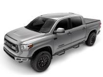 Nerf Step Bar Wheel-to-Wheel without Bed Access (2 Steps per Side) 3 Inch Main Tube Diameter 2001-2004 Toyota Tacoma 5 Foot Bed Double Cab Gloss Black NFab