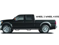 Nerf Step Bar Wheel-to-Wheel without Bed Access (2 Steps per Side) 3 Inch Main Tube Diameter 2001-2004 Toyota Tacoma 5 Foot Bed Double Cab Gloss Black NFab