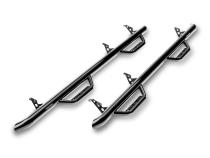 Nerf Step Bar Wheel-to-Wheel without Bed Access (2 Steps per Side) 2 Inch Main Tube Diameter 2005-2023 Toyota Tacoma 6 Foot Bed Access Cab Gloss Black NFab