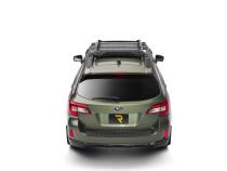 The N-FAB Universal Roof Rack Small 34.25 in Wide adds essential overhead cargo capacity and fits OEM and aftermarket crossbars on most cars, CUVs, and SUVs NFab